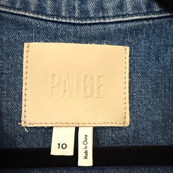 PAIGE Jaxsyn Blue Denim Mini Dress with cap sleeve EUC size 10 - Picture 2 of 11